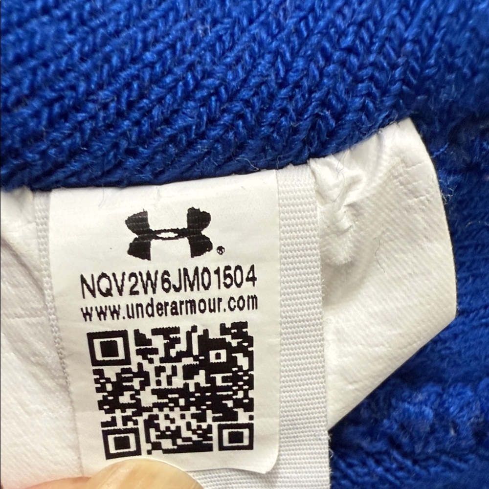 Under Armour Blue and Tan Kids Pom-Pom Beanie - Picture 5 of 7